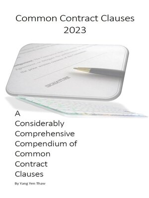 cover image of Common Contract Clauses 2023